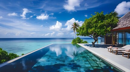 Obraz premium Beautiful beach and sea landscape background