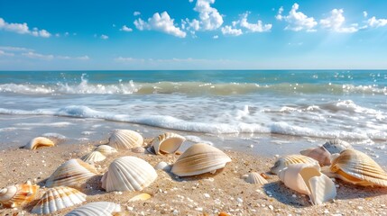 Obraz premium Beautiful beach and sea landscape background