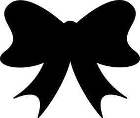 A sleek black silhouette of a bow, bow tie