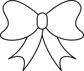 Vector illustration of a black  outline of a bow, bow tie