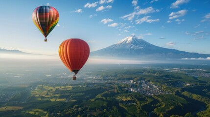 Naklejka premium a hot air balloon to take off