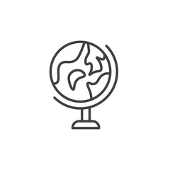 World Map Globe Icon Set. Earth and Geography Vector Symbol.