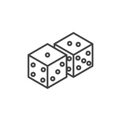 Board Game Dice Icon Set. Gambling Dice and Cube Vector Symbol.