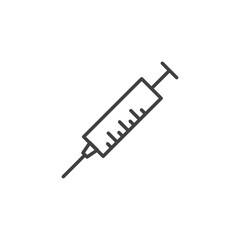 Vaccine Syringe Icon Set. Medical Injection and Needle Vector Symbol.