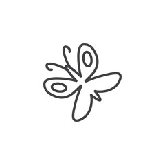 Insect Butterfly Icon Set. Delicate Butterfly Flight Vector Symbol.