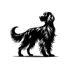 Irish Setter Dog Silhouette - Elegance and Strength Captured in Minimalist Form- Minimalist Irish Setter Dog Vector- Irish Setter Dog Illustration.