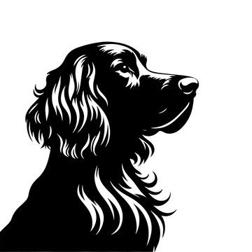 Irish Setter Dog Silhouette - Elegance and Strength Captured in Minimalist Form- Minimalist Irish Setter Dog Vector- Irish Setter Dog Illustration.