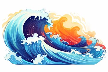 Obraz premium A digital painting of a large wave