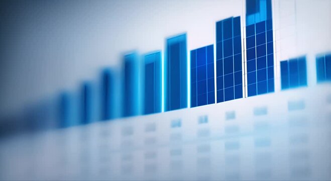 Digital bar chart with growing business concept 4K Resolution