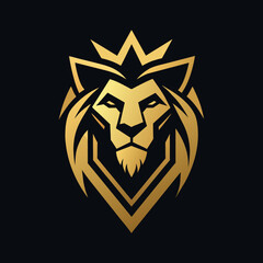 black Golden Aura Unique golden roaring Lion face, front view, Logo Vector Radiating Luxury and Refinement", premium style logo, elegant vector logo, consistency in each shape, perfect logo.