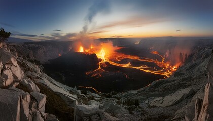 vast hellscape where fire is visible, beautiful and eerie landscapes sunset, sky, sunrise, landscape, nature, sun, mountain, clouds, mountains, cloud, desert, view, light
