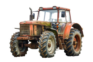 Obraz premium An old tractor with rusted tires