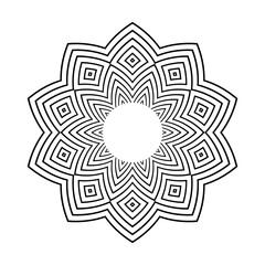 Abstract Decorative Geometric Circle Radial Pattern. Round Design Element. 