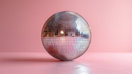 Cutout of a silver disco mirror ball. Generative AI-based