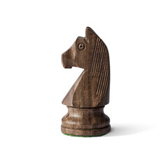 Wooden black chess horse