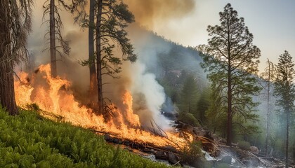 fire in the forest fire, smoke, nature, burning, flame, sky, hot, forest, burn, danger, water, heat, landscape, cloud, yellowstone, geyser, field, steam, explosion, clouds