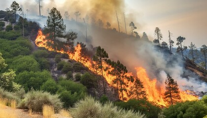 fire in the forest fire, smoke, nature, burning, flame, sky, hot, forest, burn, danger, water, heat, landscape, cloud, yellowstone, geyser, field, steam, explosion, clouds