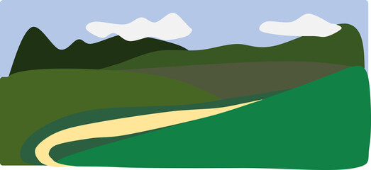 Obraz premium 田舎のイラスト