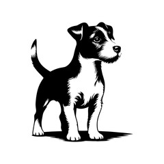 Jack Russell Terrier Silhouette - Capturing the Energy and Spirit of this Playful and Agile Breed- Minimalist Jack Russell Terrier vector- Jack Russell Terrier Illustration.