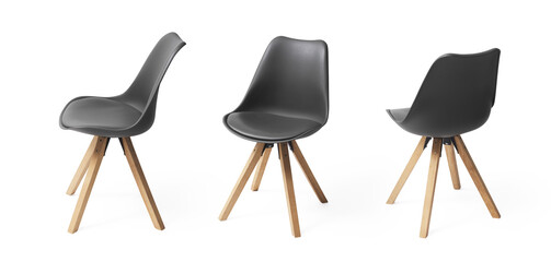 Modern chair at different angles isolated