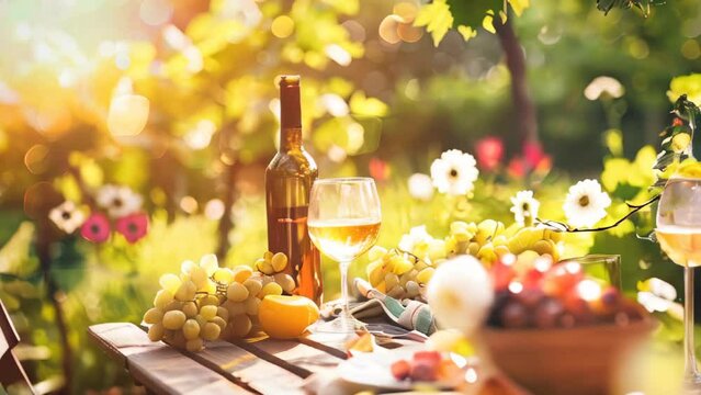 A romantic dinner in the garden