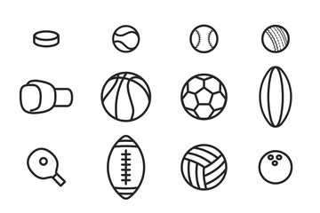 Sport icons isolated on white background.