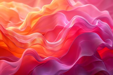 Obraz premium A pink and orange wave of fabric