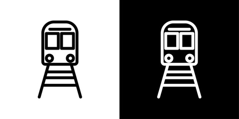 Metropolitan Transit Icon Set. City Railway System Symbol. Urban Train Vector Sign. Rail Transport Icon.