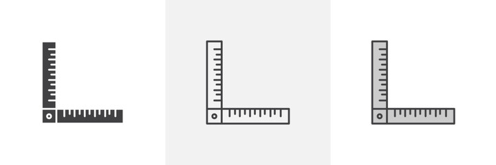 Drafting Tool Icon Set. Precision Ruler Vector Symbol.
