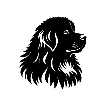recommend clip art: Newfoundland Dog Vector Silhouette - Capturing the Majestic Presence and Endearing Nature of this Beloved Large Breed- Newfoundland Illustration.