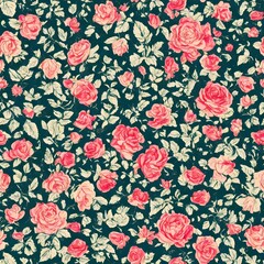 Roses seamless pattern. Floral print  great for fashion fabric, home decor textile and wallpaper
