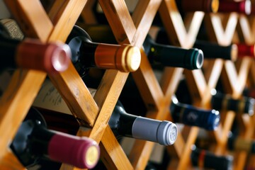 selection of fine wines arranged in a wine rack