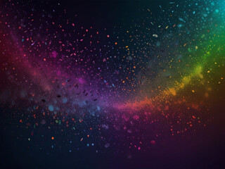 Fototapeta premium Water drop effect, wet effects, confetti, and space a luminous background bursting with colorful brilliance ai generative