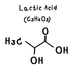 lactic acid chemical structure illustration