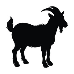 silhouette of a goat on white