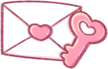Cute Pink love letter png