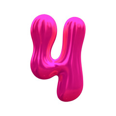 Glossy 3D balloon Number 4