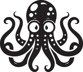 Octopus cute cartoon tattoo icon