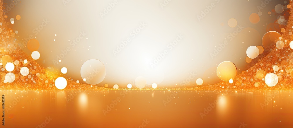 Poster An abstract orange backdrop with circular shadows and sparkling elements providing ample copy space for images