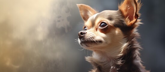 An elderly chihuahua canine. Creative banner. Copyspace image