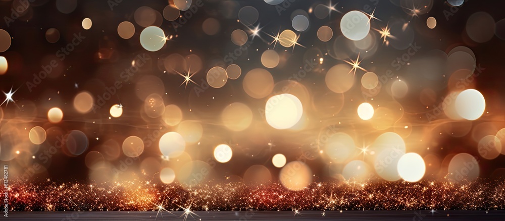 Wall mural an exquisite holiday themed backdrop adorned with twinkling bokeh lights and star patterns providing