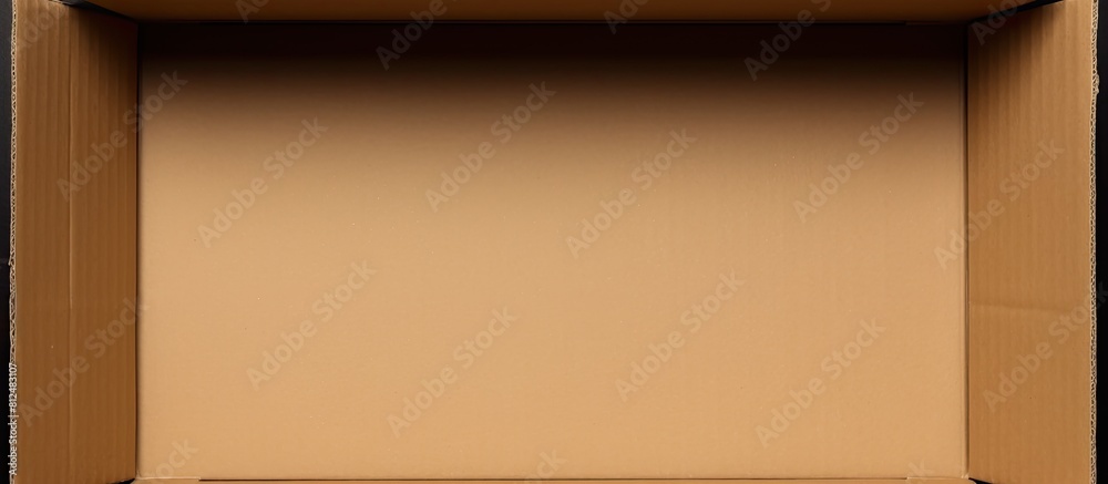 Fototapete isolated top view of an open cardboard box with copy space image