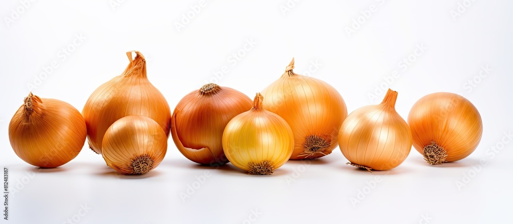 Aufkleber An image showing onions set apart against a white background with ample space for adding text or other elements