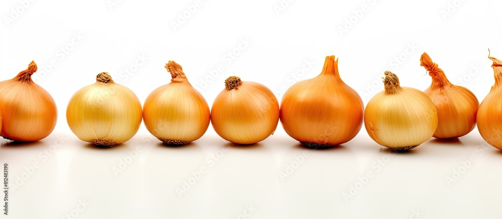 Aufkleber An image showing onions set apart against a white background with ample space for adding text or other elements