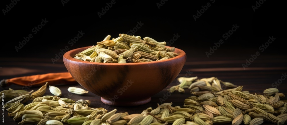 Poster an isolated image of fennel seeds with copy space