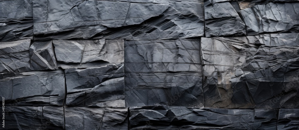 Aufkleber An abstract background or texture featuring a black stone on a slate like surface Perfect for copy space images