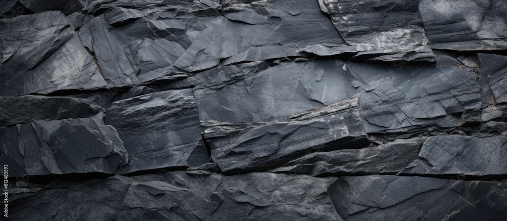 Aufkleber An abstract background or texture featuring a black stone on a slate like surface Perfect for copy space images