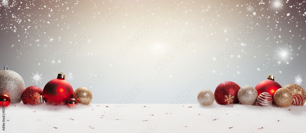 Aufkleber An image with a festive Christmas theme featuring a backdrop with ample empty white space to add text or other elements