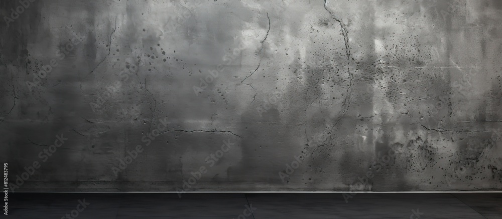 Poster an abstract vintage style wallpaper with a dark old black background texture and gray concrete desig