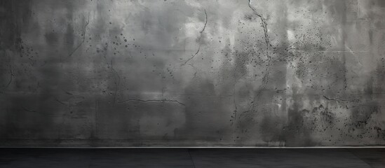 An abstract vintage style wallpaper with a dark old black background texture and gray concrete...